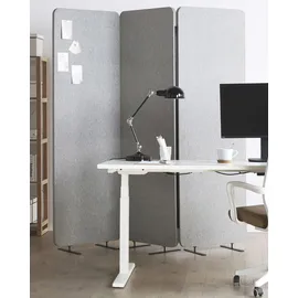 Beliani Büro-Raumteiler Standi 184 x 184 cm Hellgrau