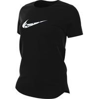 Nike Damen W Nk One Swsh Hbr Df Ss Top, Black/White, S