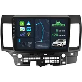 [6G+128G] IPS 10.1" Android 14 Autoradio Für Mitsubishi Lancer 2008-2016 mit navi Octa Core-[Eingebauter CarPlay/Android Auto/DSP/Mirror Link/GPS Navi/360 Camera/Bluetooth 5.0/WiFi/USB