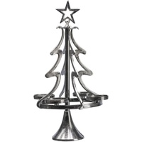 my home Adventsleuchter »Tannenbaum, Weihnachtsdeko«, (1 St.), Kerzenständer aus Aluminium, Höhe 55 cm, grau