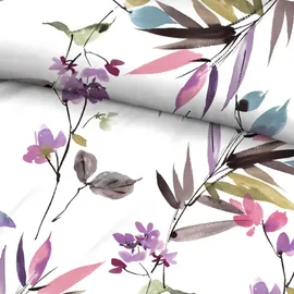 biberna Frühling Blumen Lila 135 x 200 cm + 80 x 80 cm