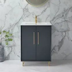 Waschtischunterschrank (Farbe und Größe wählbar) mit Waschbecken  - Farbe und Design der Griffe wählbar - Edge