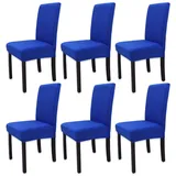 Leeyunbee 6 Stück Esszimmer Stuhlhussen, Abnehmbare Waschbar Elastische Moderne Beschützer Stuhlbezug, Dehnbare Stuhlhussen Für Hochzeit Partys Bankett Haus Esszimmer Hotel Restaurant (Königsblau)