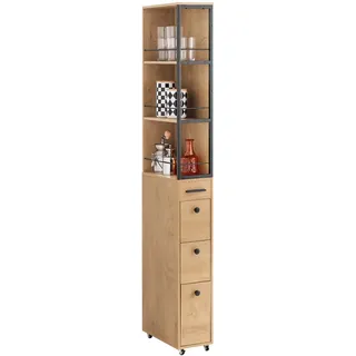 SoBuy NSR13-N Hochschrank 40 x 20 x 170 cm Schwarz Holz
