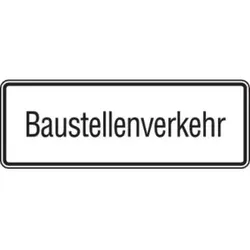 Zusatzschild 1007-38, 330x600mm Baustellenverkehr RAL-Gütezeichen Folie RA2