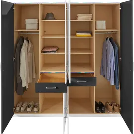 Priess Kleiderschrank 185 x 193 x 55 cm Schwarz