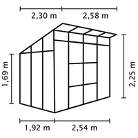 Alu anthrazit ESG 3 mm/Dach HKP 6 mm 5,9 m2