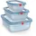 Emsa Frischhaltedose rechteckig blau 20,19 x 8,50 x 25,97 cm 0,5 l 3-teiliges Set