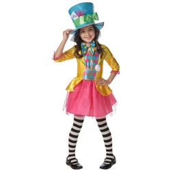Rubie ́s Kostüm Alice im Wunderland Verrückte Hutmacherin Mädchenk, Quietschbuntes Mad Hatter-Kleid aus Disneys ‚Alice im Wunderland‘ 164
