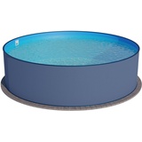 Planet Pool Stahlwandpool rund 400x120cm, Stahl 0,4mm anthrazit, Folie 0,4mm blau,