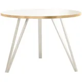Möbel Kraft Couchtisch Weiß Holz Rund 67 x 45 cm