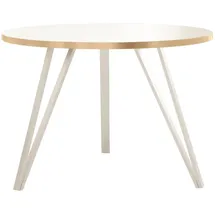 Möbel Kraft Couchtisch Weiß Holz Rund 67 x 45 cm