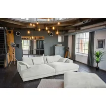KAWOLA Big Sofa Cord 2-Sitzer Hellgrau