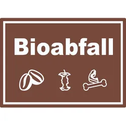 Bioabfall Mülltrennung Aufkleber Text Symbol Essen A9 (37x52mm)