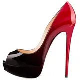 meinabsatz Damen Klassische Plateau High Heels Slip on Pumps Stiletto Absatz Elegante Damenschuhe Lack Rot 37 EU - 37 EU