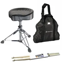 K&M 14000 Gomezz Drumhocker mit Tasche und Drumsticks (Drummersitz),
