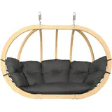 Konsimo Konsimo® Hängesessel dunkelgrau, Holz, Textil, Rund, 175x120x82 cm, Hergestellt in Europa, Gartenmöbel, Hängesessel