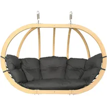 Konsimo Konsimo® Hängesessel dunkelgrau, Holz, Textil, Rund, 175x120x82 cm, Hergestellt in Europa, Gartenmöbel, Hängesessel