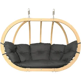 Konsimo Konsimo® Hängesessel dunkelgrau, Holz, Textil, Rund, 175x120x82 cm, Hergestellt in Europa, Gartenmöbel, Hängesessel