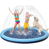 Tosekry Wasserspielzeug Outdoor Spiele, 170CM Wassersprinkler Splash Pad, Gartenspielzeug Sprinkler und Hundepool mit Antirutschfunktion (blau-170cm)