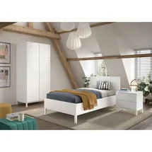 Vipack Einzelzimmer, weiß, Holz, Kiefer, teilmassiv, 5 Fächer, Soft-Close-System, Schlafzimmer, Schlafzimmer Komplett