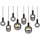 Trio Leuchten Pendelleuchte Diva 319800832, Metall Schwarz matt, Glas Chrom bedampft, exkl. 8x E27