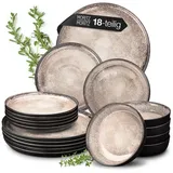 Moritz&Moritz Moritz & Moritz Tafelservice VIDA Geschirrset 6 Personen Beige 18-tlg. - L/B/H ca. 32,00x30,00x32,00