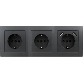 McPower Steckdosenleiste Flair 0,15 m Anthrazit 3 St.