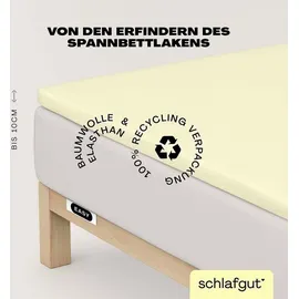schlafgut Easy Spannbettlaken für Topper Jersey Elasthan 90 x 190 - 100 x 220 cm yellow light