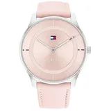 Tommy Hilfiger Analog Quarzuhr für Damen mit Pinkes Lederarmband - 1782527