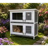 BUNNY BUSINESS Kaninchenstall 90 x 45 x 80 cm Grau