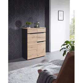 VOLEO Kommode DETROIT 80 x 107 x 38 cm Grau