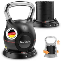DH FitLife 7-in-1 Verstellbare Kettlebell Schwarz