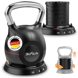 DH FitLife 7-in-1 Verstellbare Kettlebell Schwarz