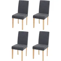 Mendler 4er-Set Esszimmerstuhl Stuhl Küchenstuhl Littau ~ Textil, anthrazitgrau,