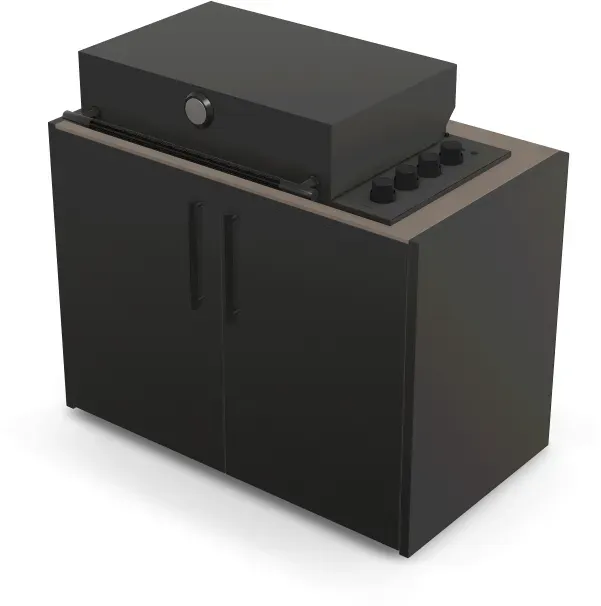 Brabura Box-Q 4-Brenner schwarz | Neuestes Edelstahlmodell - Barro / Anthrazit / Matt schwarzer Griff