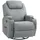 Homcom Relaxsessel mit Massagefunktion Fernsehsessel mit Liegefunktion, Wippfunktion, Drehbar TV-Sessel mit Federsystem, Hellgrau