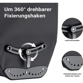 Wiltec Gepäckträgertasche 25 l schwarz