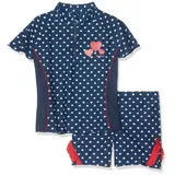 Playshoes Unisex Kinder UV-Schutz Bade-Set zweiteilig Schwimmshirt Badeshorts Badebekleidung, Herzchen, 74/80