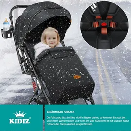 Kidiz KIDIZ® Kinderwagen Kinderbuggy klappbar Liegebuggy Sportwagen Faltbar 360° Räder 5-Punkt Gurt Inkl. Fußsack, Getränkehalter, Regenabdeckung & Moskitonetz verstellbare Rückenlehne & Sonnenverdeck