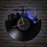 Vinyl-Wanduhr, architektonisches Design, Ingenieur-Themen-Wanduhr mit LED-Nachtlichtfunktion, Heimdekoration, Wanduhr, Geschenke für Architekten. (sieben Farben)