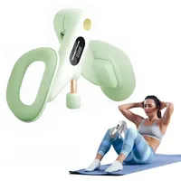 Oberschenkeltrainer Beckenbodentrainer für Frau und Männer, Beckenbodentrainer mit LED Display, Misst Wiederholungen, Zeit & Kalorien, Beinpresse Bein Beckenboden Trainingsgerät für Zuhause (Grün)
