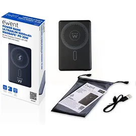 ewent EW1160 (5000 mAh, 22.50 W), Powerbank, Schwarz