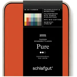 schlafgut Pure Topper Baumwolle 120 x 200 - 130 x 220 cm red mid