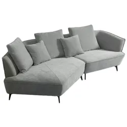 KAWOLA Sofa GARBO Designsofa Stoff grau links offen