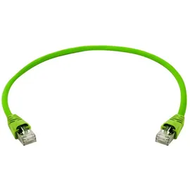 Telegärtner 100008047 RJ45 Patchkabel CAT 6a SF/UTP 0.5m Grün mit Knickschutztülle 1St.