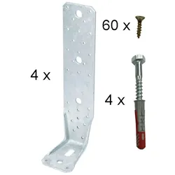 Sturmwinkel/Sturmanker für die Befestigung des Gartenhauses am Fundament (4 Stück)