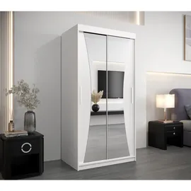 abiks möbel Schwebetürenschrank MONACO 100 x 200 x 62 cm Weiß
