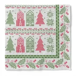 Tissue Cocktail-Serviette Alicia, 24 x 24 cm, 150 Stück - Mank - Weihnachten Xmas