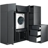 laundreezy Mehrzweckschrank-Set 186 x 200 x 68 cm Grau